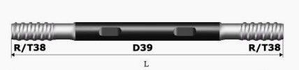 D39 расширение штанга 1220mm ISO9001 бита пустотелого сверла Dia 39mm Hdd